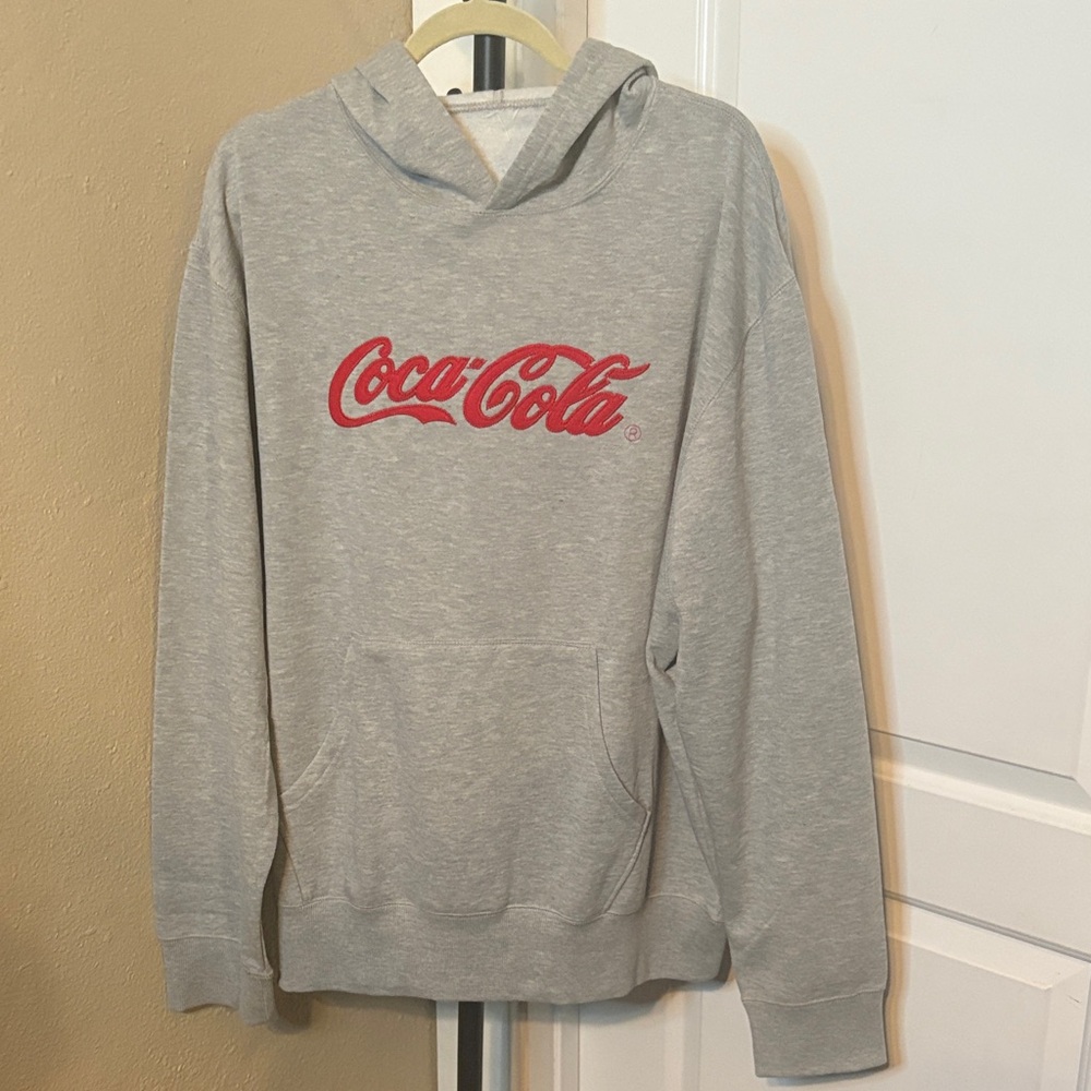 Coca Cola Light Gray Hoodie with Red Logo